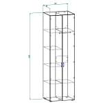 Распашной шкаф Bauhaus 8-2 BMS(Белье - Платье с полкой (2))