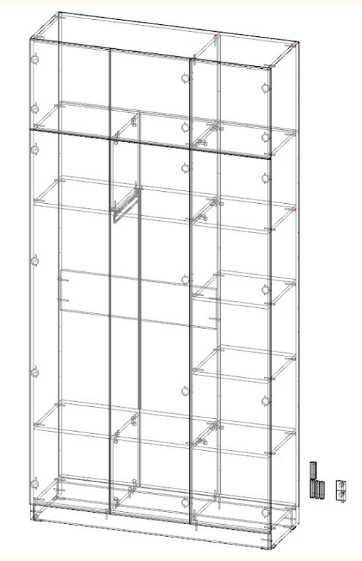 Шкаф распашной Депорте Люкс 30 (1400*2400*300)