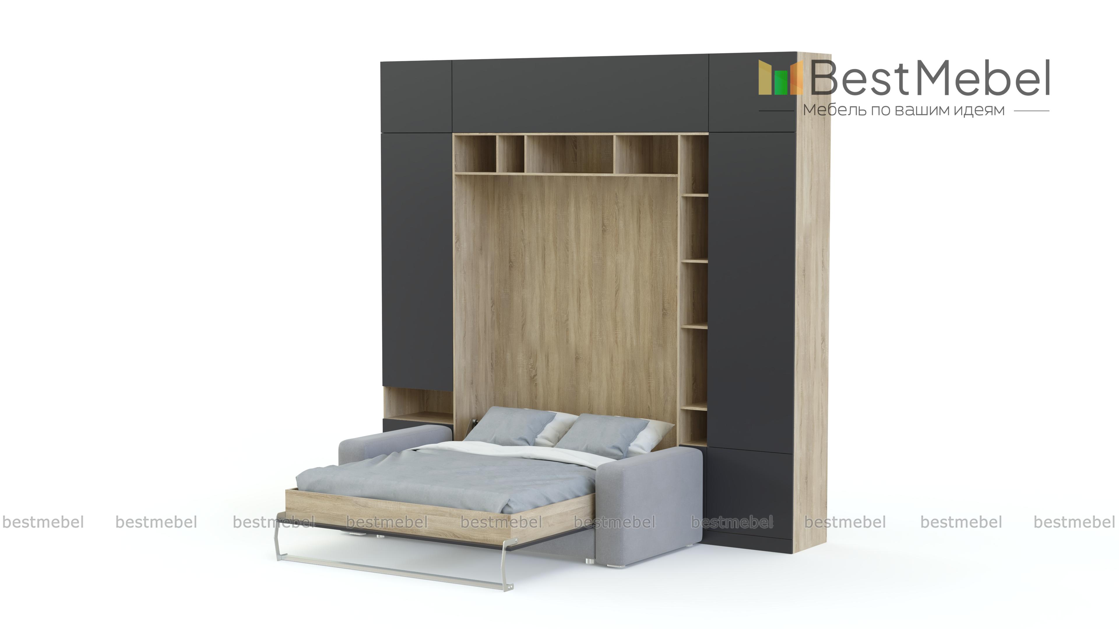 Шкаф-кровать с диваном Тида 06 BMS - Фото