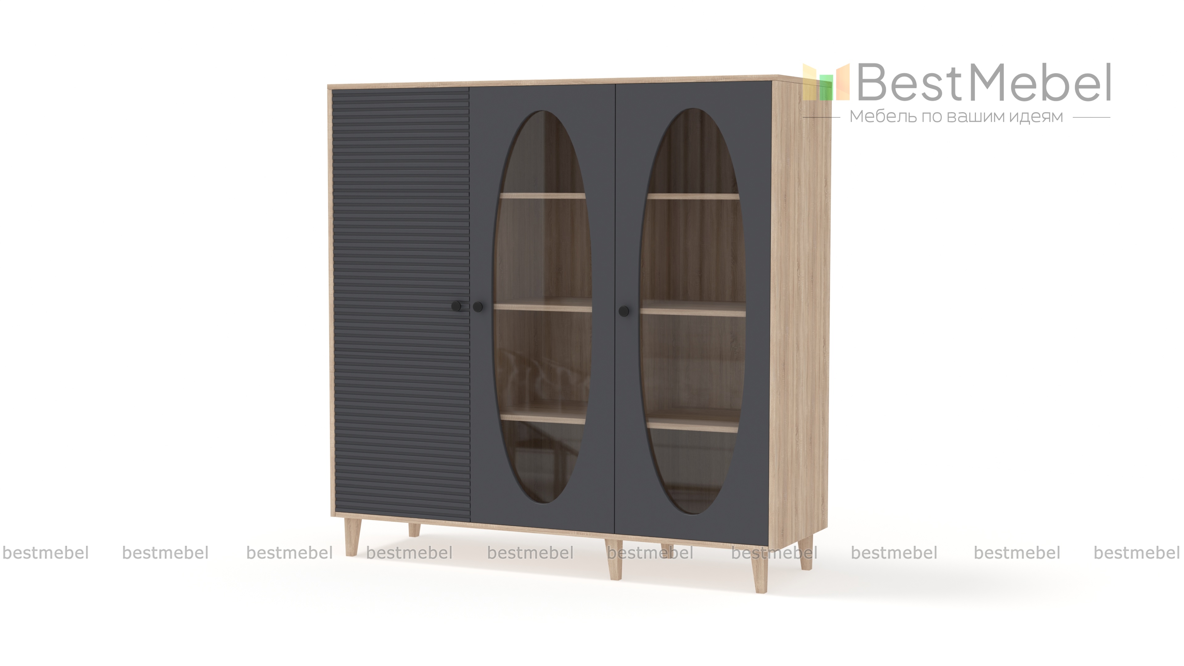 Шкаф книжный Брукс 4 BMS