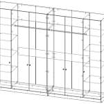 Шкаф распашной Бонн 6 BMS(Белье - Платье - Платье - Белье (станд. 6))