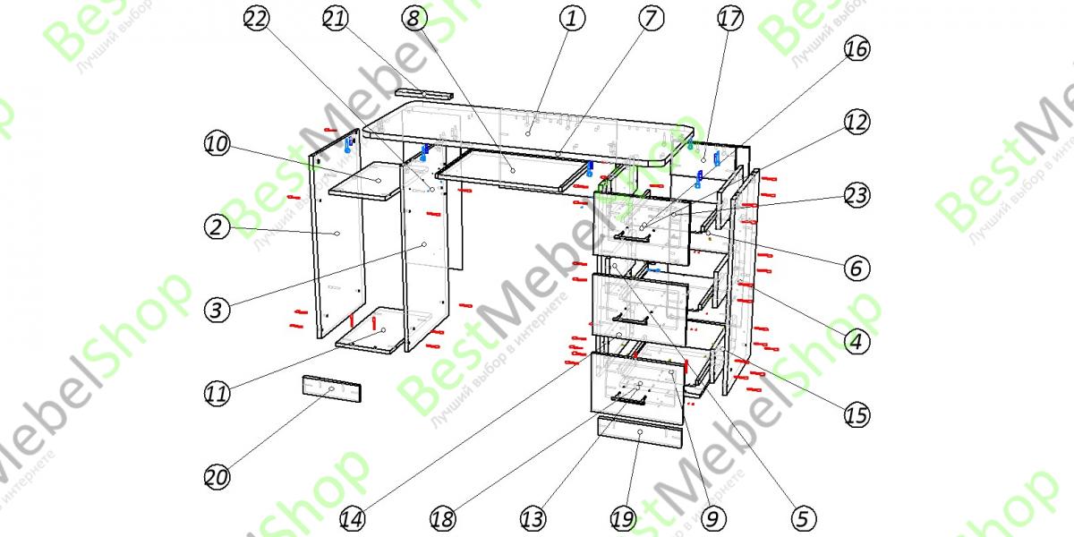 Стол компьютерный 1 миф схема сборки