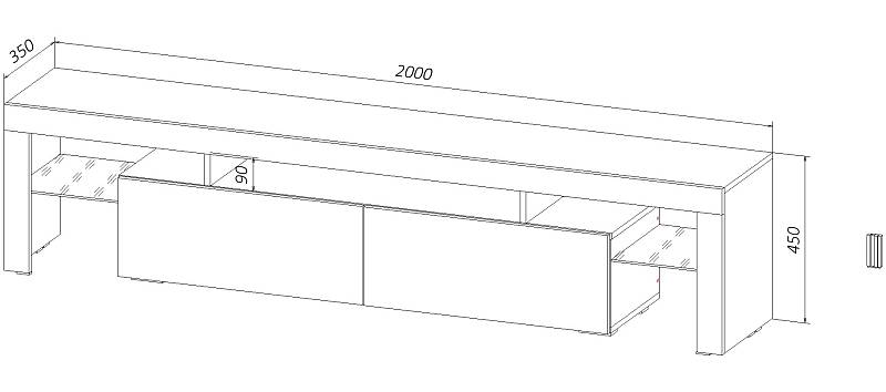 Тумба под тв Трэнди (2000х450х350)